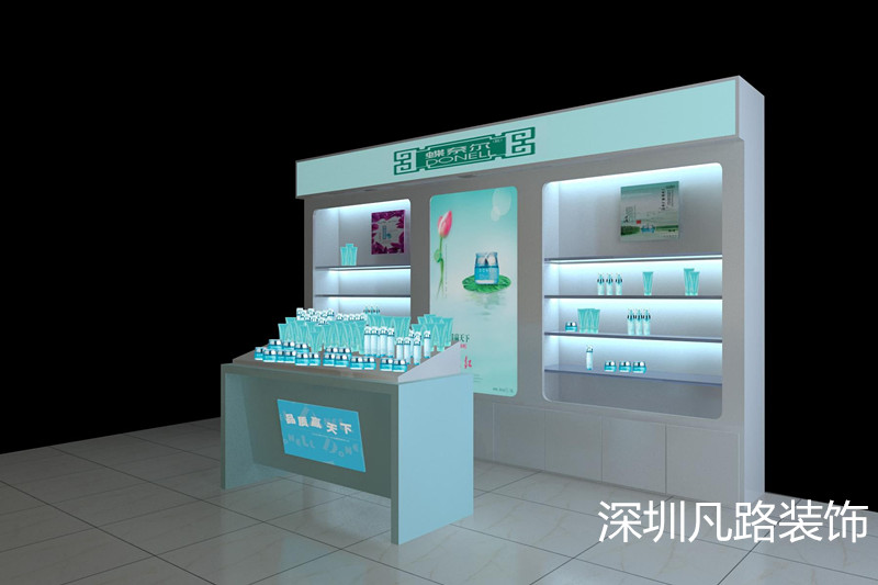 凡路展柜客戶，山東化妝品展柜設計案例