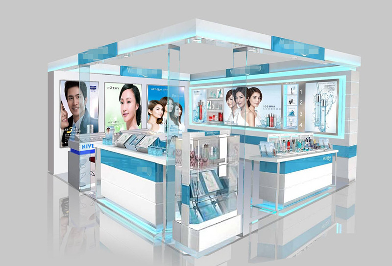 商場化妝品展示柜的設(shè)計(jì)布局應(yīng)用|凡路展柜廠