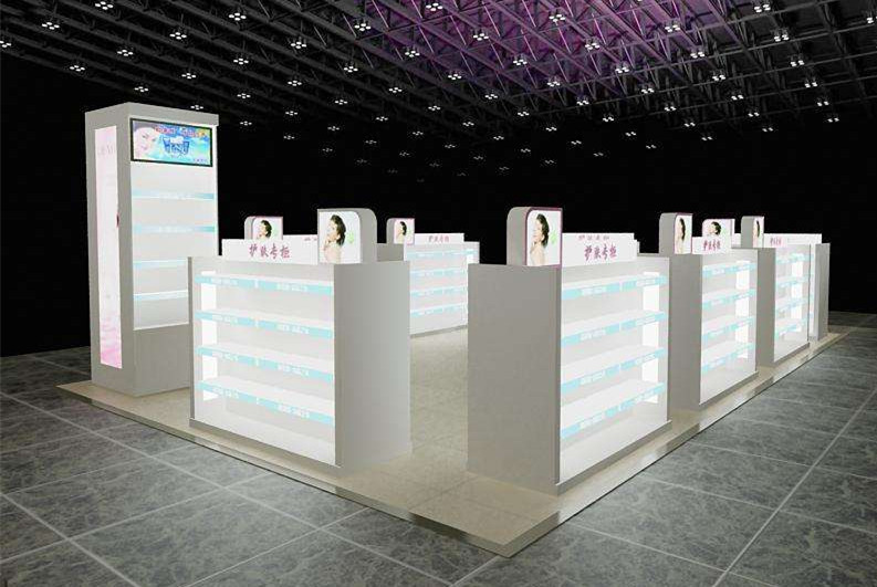 流行時尚的妝品展示柜臺展柜設計主題