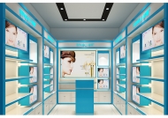 凡路展柜，化妝品展示柜色彩與材料的配合巧妙結合！