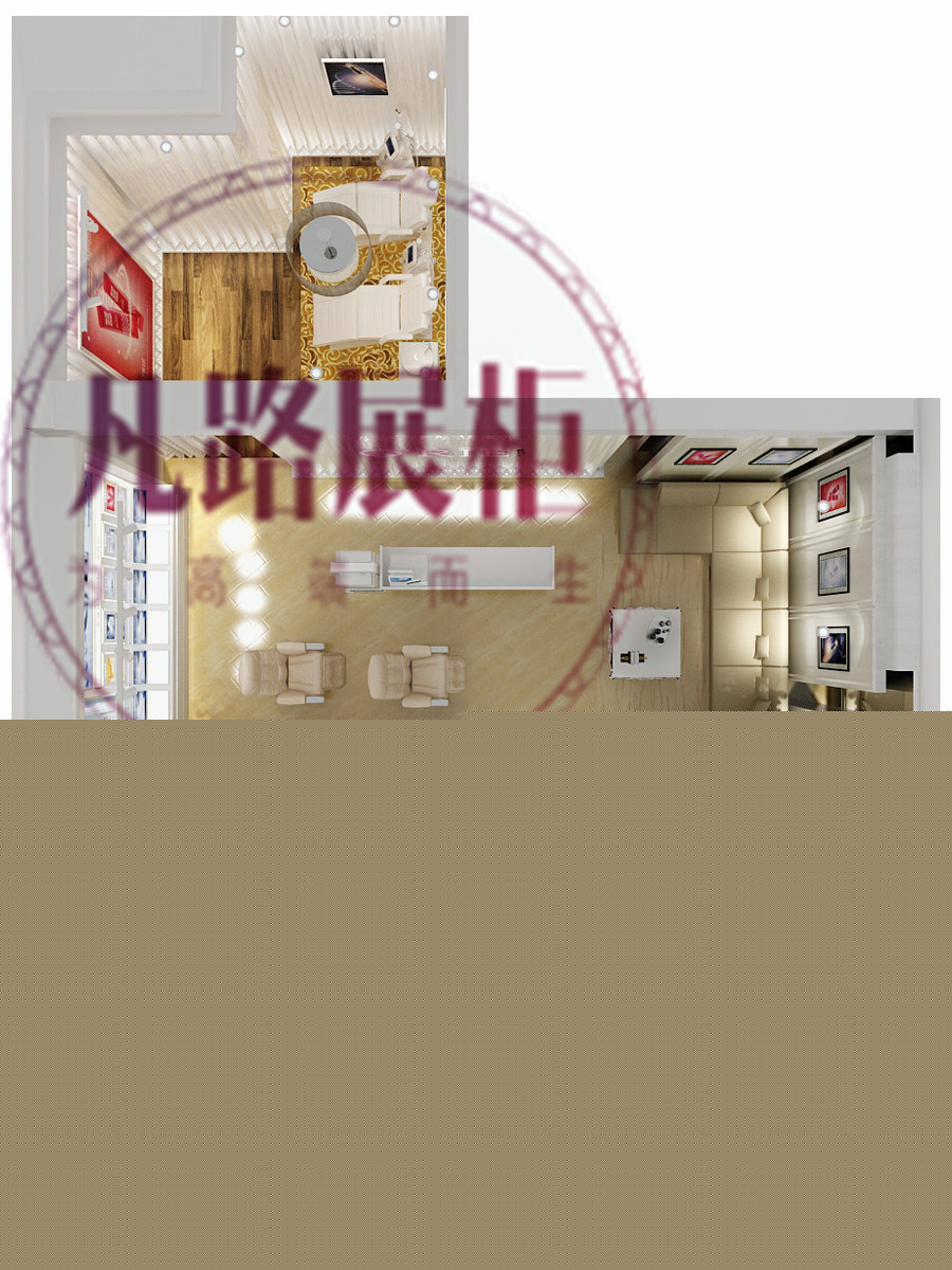 深圳化妝品展廳整體設計效果圖