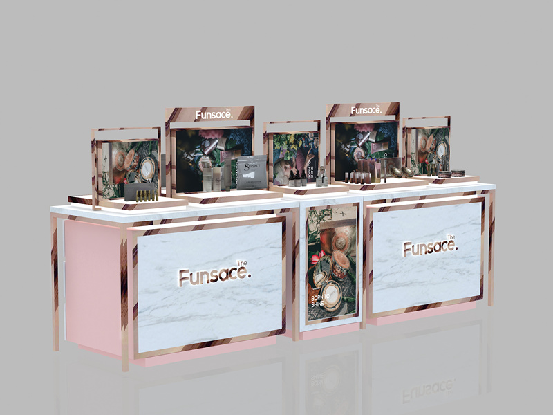 化妝品展柜（不銹鋼包邊+石英石飾面）