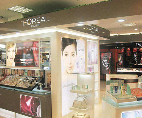 成都?xì)W萊雅化妝品店展柜效果圖案例