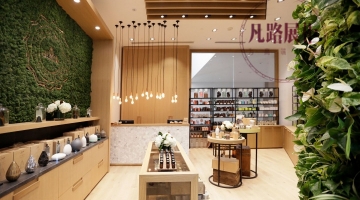 上海客戶千里選擇凡路制作護膚品店展示柜 
