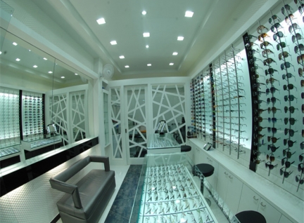 連鎖眼鏡專賣(mài)店眼鏡展示柜臺(tái)設(shè)計(jì)效果圖
