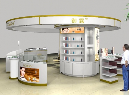 御Louis品牌化妝品展示柜設計風格效果圖