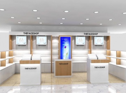 流行商城成品化妝品展示柜設計效果圖