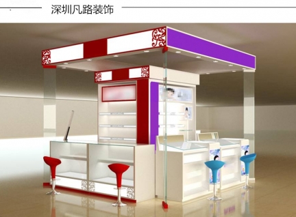 2017新款化妝品展示柜臺效果圖