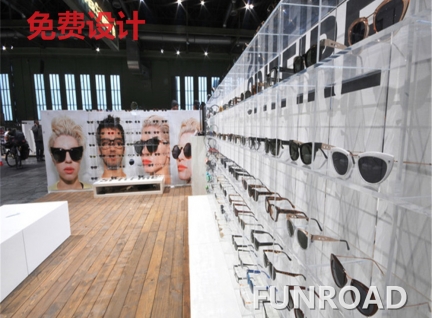美式現代簡約眼鏡店空間展柜設計效果圖