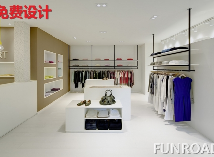 商業奢飾品衣服包包展示柜臺設計效果圖