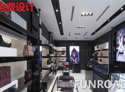 奢飾品鞋子包包錢包展示柜臺設(shè)計(jì)效果圖