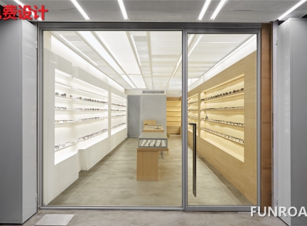 大氣眼鏡店眼鏡展示柜臺設計效果圖