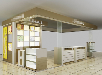 凡路新款化妝品展示柜臺空間設(shè)計效果圖-c1
