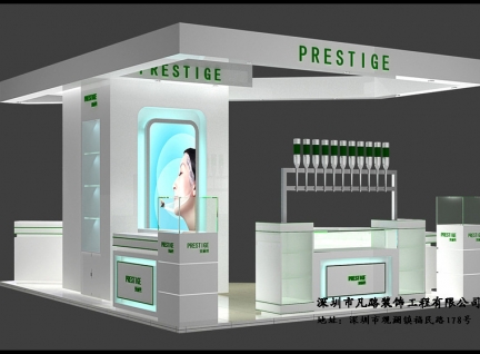 大型商場GY化妝品展示柜臺設計效果圖-可來圖訂制