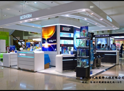 深圳水貝客戶訂制化妝品展示柜臺設計效果圖-可來圖訂制