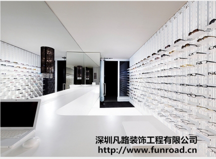 凡路出口歐式品牌眼鏡店展示柜臺設計效果圖-可訂制