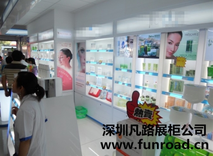 實拍新款不銹鋼玻璃化妝品柜臺設計效果圖-可訂制
