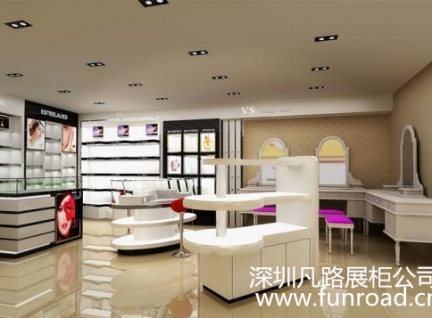 萬達購物化妝品彩妝柜臺設計制作效果圖