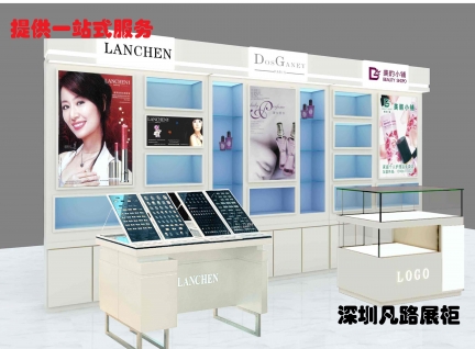 輕奢高端亞克力不銹鋼化妝品柜臺設計制作效果圖