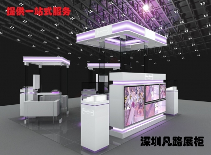 化妝品店木質烤漆化妝品柜臺家具展示效果圖