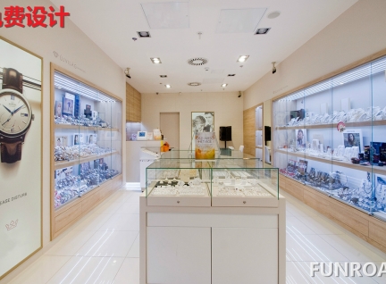 現(xiàn)代簡約手表店，中高端手表展示柜臺設(shè)計(jì)制作