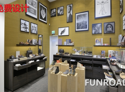 當季新品定制類鞋子包包展柜設計效果圖