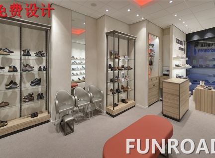 春季新款出口鞋子包包展示柜臺設(shè)計
