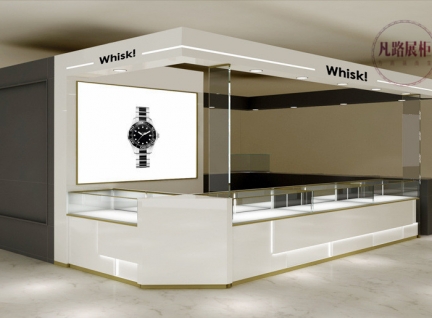 白色木質烤漆手表店品牌展柜
