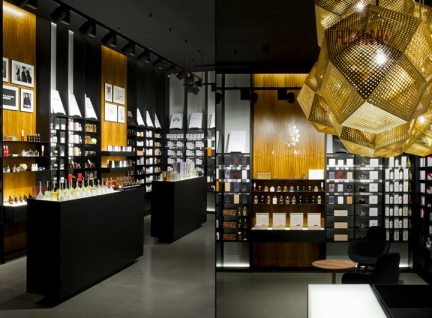 復古木質烤漆柜臺設計，化妝品展示柜定制大圖