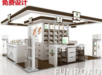 定制護(hù)膚品展柜，展柜廠設(shè)計(jì)3d實(shí)際效果圖