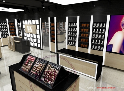 Judy剛果化妝品店展架、展柜定制項目