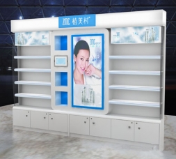 凡路展柜訂制化妝品展示柜臺設計效果圖，可來圖訂制