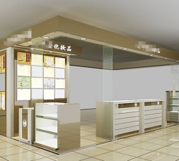 凡路新款化妝品展示柜臺空間設計效果圖-c1
