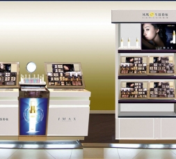 C3-彩妝口紅化妝品展示柜臺設計效果圖-可來圖訂制