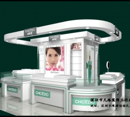 凡路廠家訂制化妝品展示柜臺陳列設計效果圖