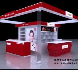 廣州客戶訂制化妝品展示柜臺設計效果圖-可來圖訂制