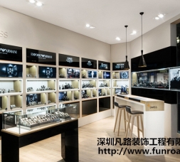 木質烤漆品牌手表店展示柜臺陳列設計效果圖-可訂制