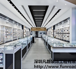 商業品牌木質烤漆手表店展示柜臺設計效果圖-可定制