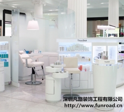 天津知名商場木質烤漆化妝品展柜、柜臺設計效果圖-可定制哦
