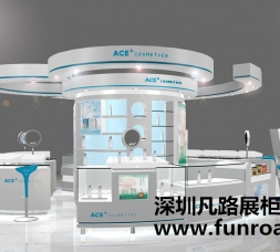 2017新款木質烤漆中島化妝品展示柜臺設計效果圖-可訂制