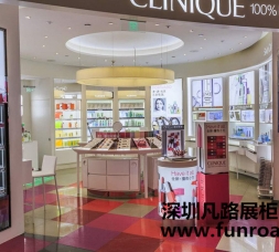 中高端彩妝品牌店亞克力化妝品展示柜臺陳列效果圖-可訂制