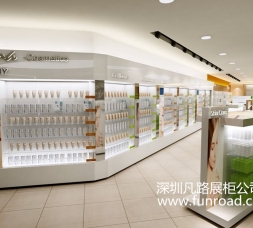 深圳化妝品店客戶定制新款不銹鋼化妝品展示柜臺