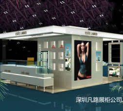 商場(chǎng)化妝品柜臺(tái)，木質(zhì)烤漆化妝品展示柜設(shè)計(jì)效果圖
