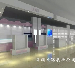 商場木質(zhì)烤漆高端化妝品柜臺設(shè)計制作效果圖
