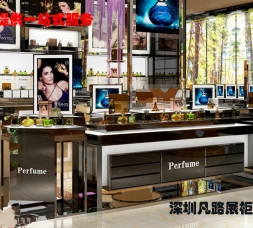 深圳客戶定制商場高端品牌化妝品柜臺展示效果圖
