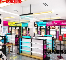 11月云南客戶訂制新款亞克力化妝品柜臺展示效果圖