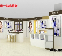 17年高端木質烤漆化妝品店柜臺設計制作效果圖