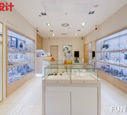 現代簡約手表店，中高端手表展示柜臺設計制作