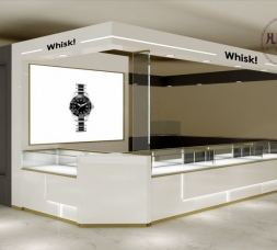 白色木質烤漆手表店品牌展柜