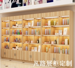 木質化妝品柜臺定制木飾面烤漆